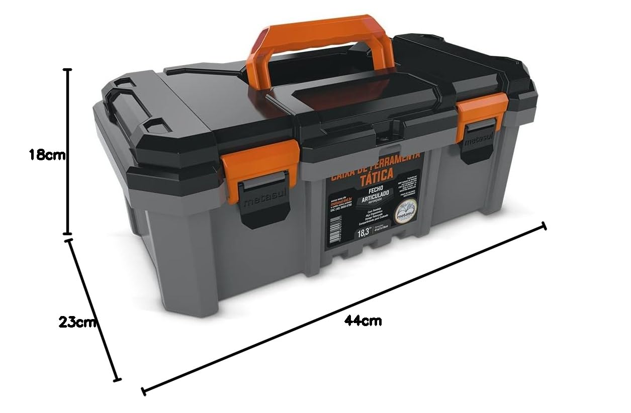 Caixa de Ferramentas Tática Cinza 18,3